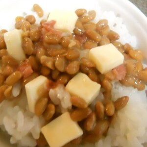 納豆の食べ方-梅＆チーズ♪